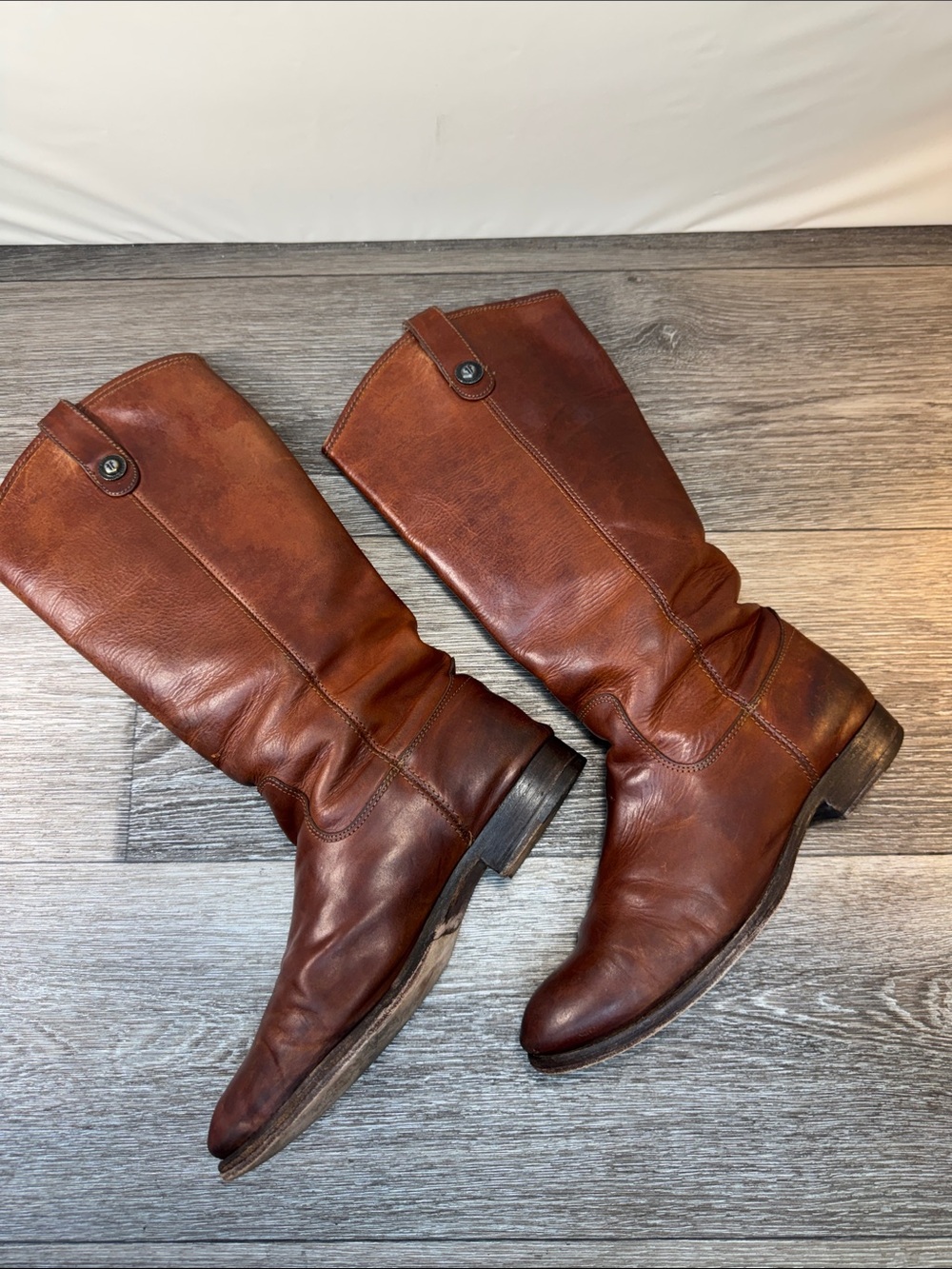 Frye Brown Leather Knee-High Riding Boots woman’s SZ 9 (h1)